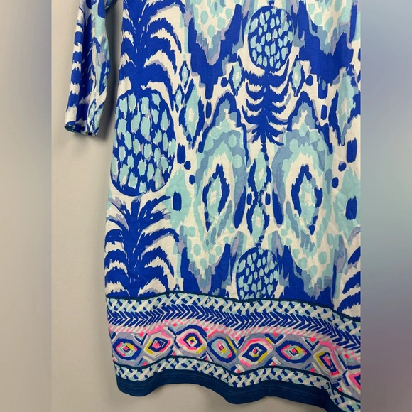 Lily Pulitzer Beacon Dress Pima Cotton Tropical Call Me Serene size Small - Picture 3 of 8